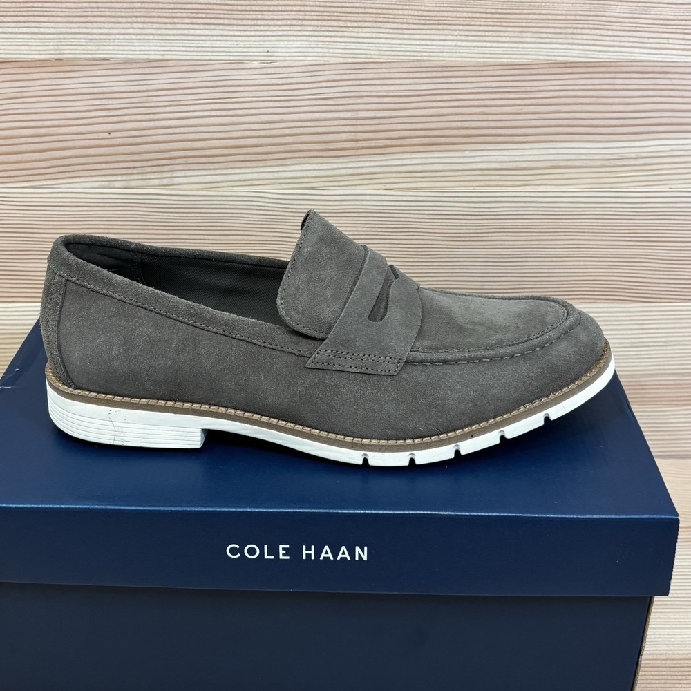 Cole Haan Suede Truffle Brown Penny Loafers Dress Shoes Leather C41635 Men's 9.5